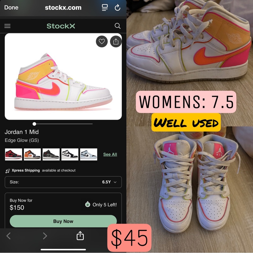 Nike Women's Jordan 1 Mid - Pink and Orange Glow